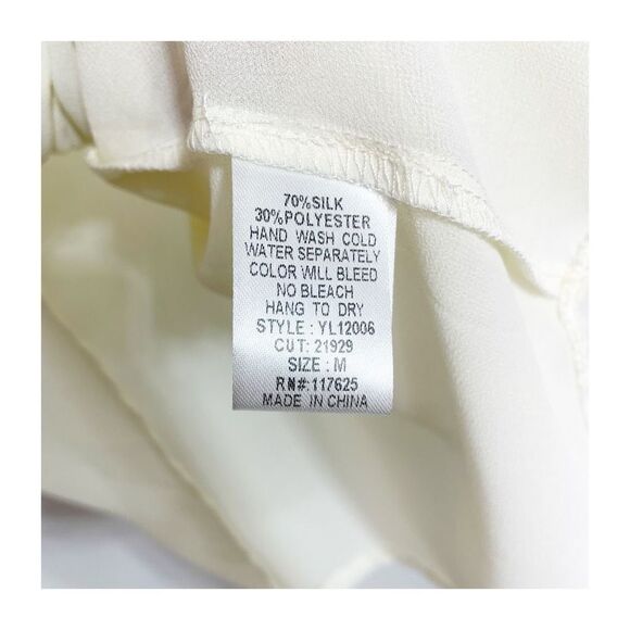 Ya Chiffon Sheer White Gemstone Embellished Top Blouse Ladies Medium New - Picture 6 of 7